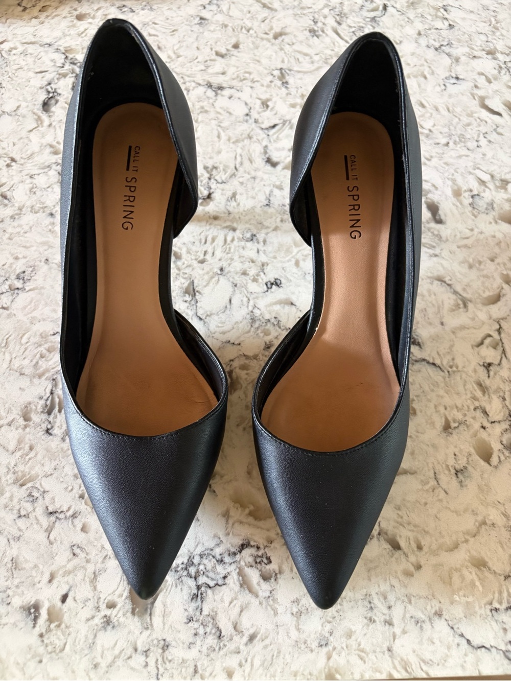 Call It Spring Black Pointed D'Orsay Heels Size 8
